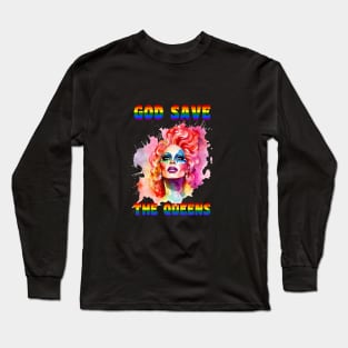 God Save The Queens Rainbow Gradient T-Shirt Long Sleeve T-Shirt